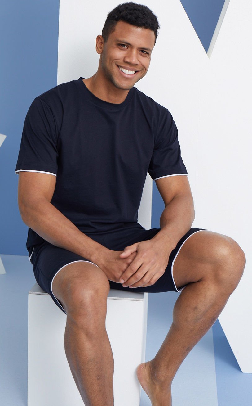 KLY 0 Yaka 3 Lü Şortlu Kısa Kol Yazlık Erkek Pijama