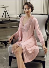 Perin 190 Penye Dantel Güpür Sabahlıklı 6 Lı Gelin Çeyiz Set Takım