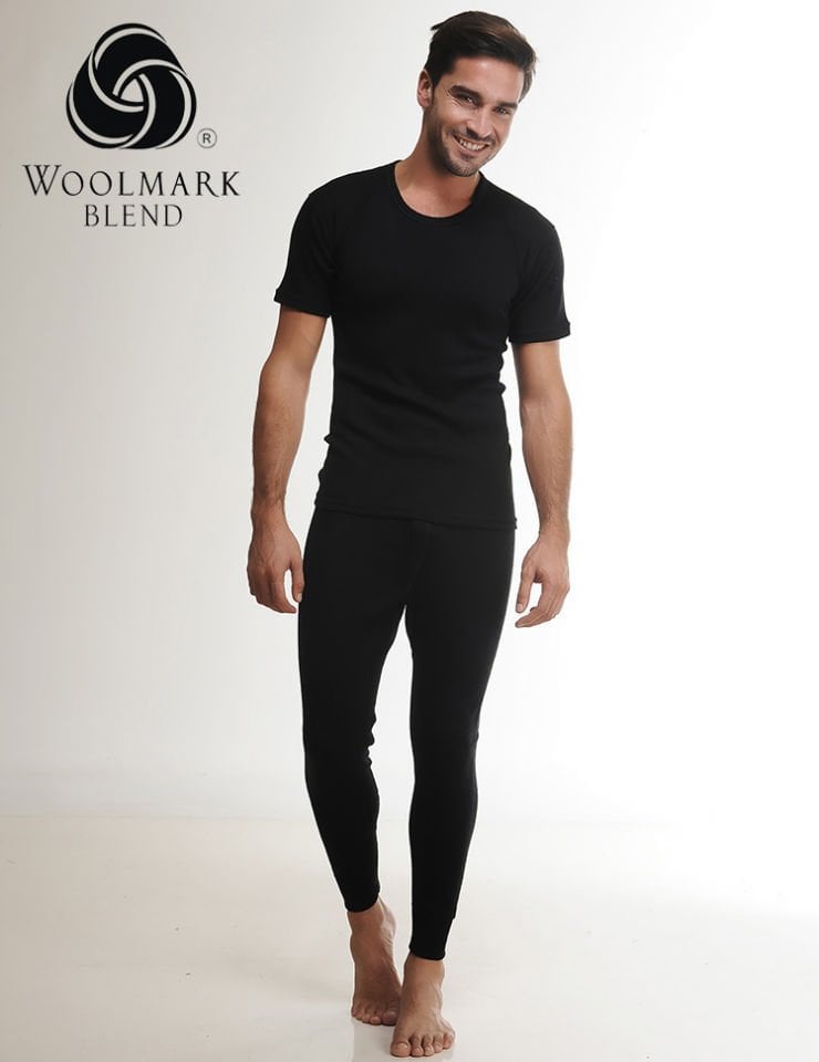 Hasyün Erkek Siyah Yün Uzun Don İçlik