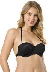 Le Jardin 7042 Sırtı Şeffaf  Push Up Destekli Balenli Straplez Sütyen