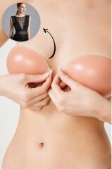 Yapışkanlı Silikon Et Straprez Sütyen