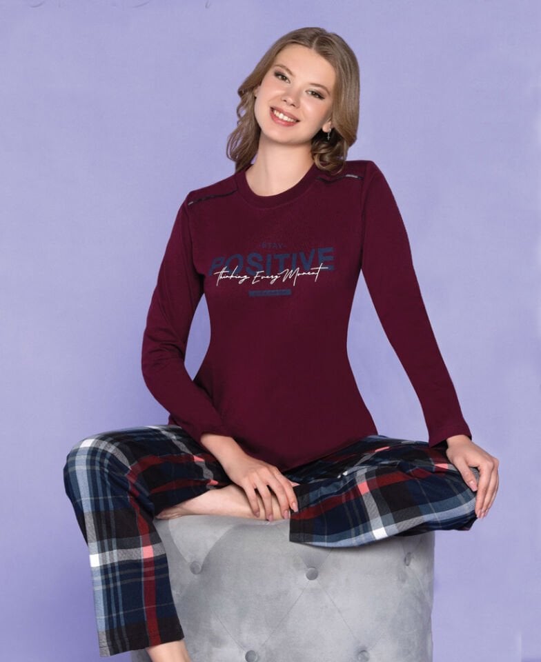 Poleren Over Sleep Pamuk Uzun Kol Kadın Pijama