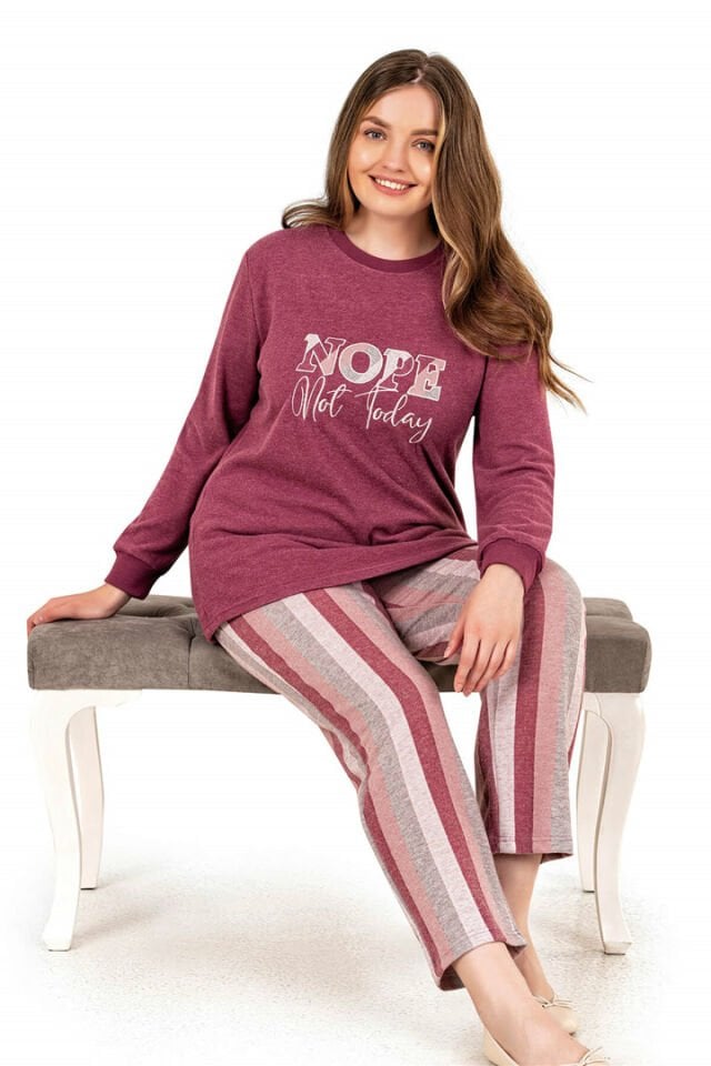 Dowry Büyük Beden Kışlık Kadın Pijama Takım