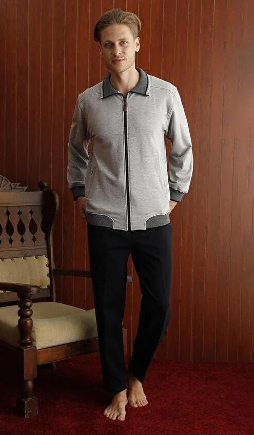 Kly Battal Büyük Beden Pamuk Fermuarlı Erkek Eşofman