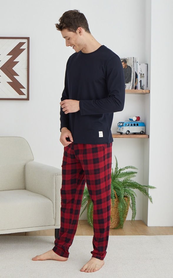 0 Yaka Orta Kalın Kışlık Uzun Kol Kly Erkek Pijama