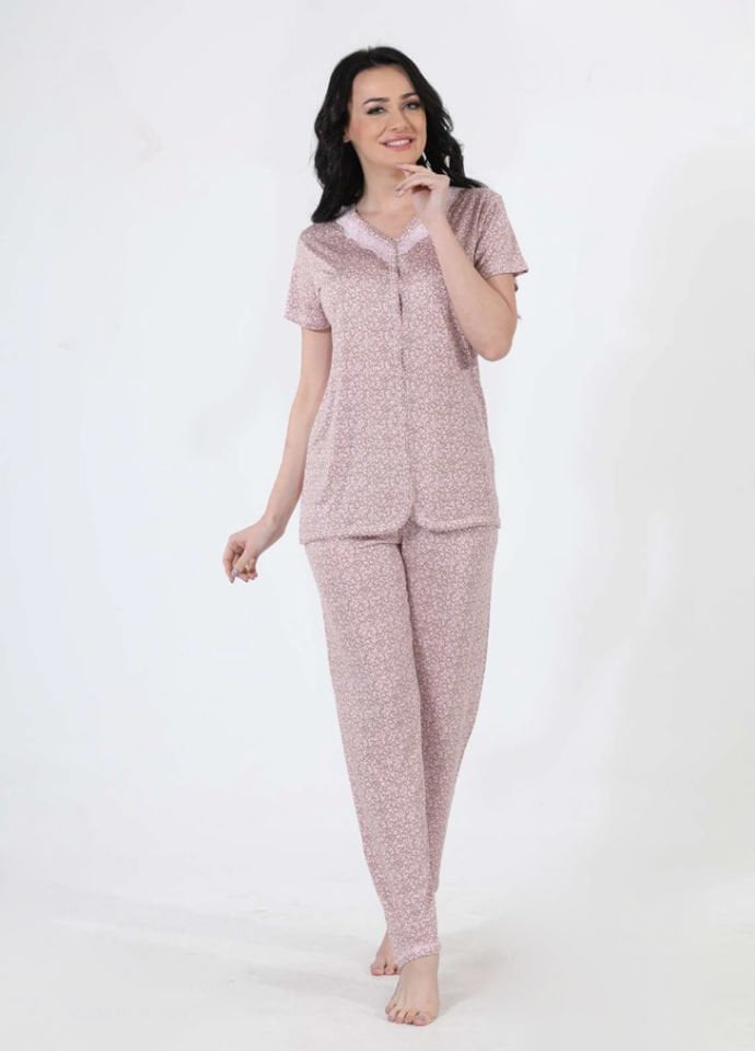 Etoile 73012 Boydan Düğmeli Kısa Kol Kadın Pijama
